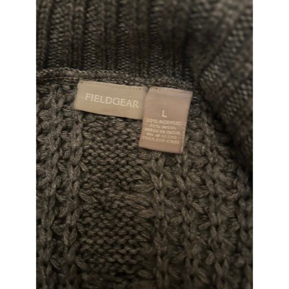 Fieldgear Gray Cable Knit Cardigan Size L - Picture 4 of 5